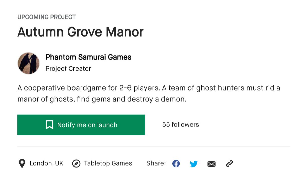 Our page is previewing on Kickstarter now, head over and click the button to get a notification on launch.
kickstarter.com/projects/apdam…

#AutumnGroveManor #Kickstarter #indieboardgame #indiegamedeveloper #horror #kickstartingsoon #boardgame