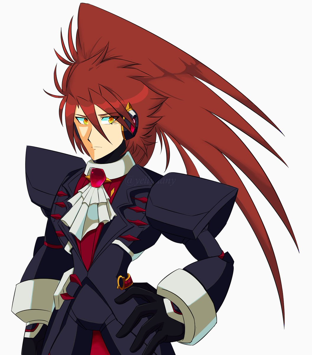 YellyDany's tweet image. more Ampere (haven't drawn his ponytail in a while) 
#reploidOC #megamanX #fanart