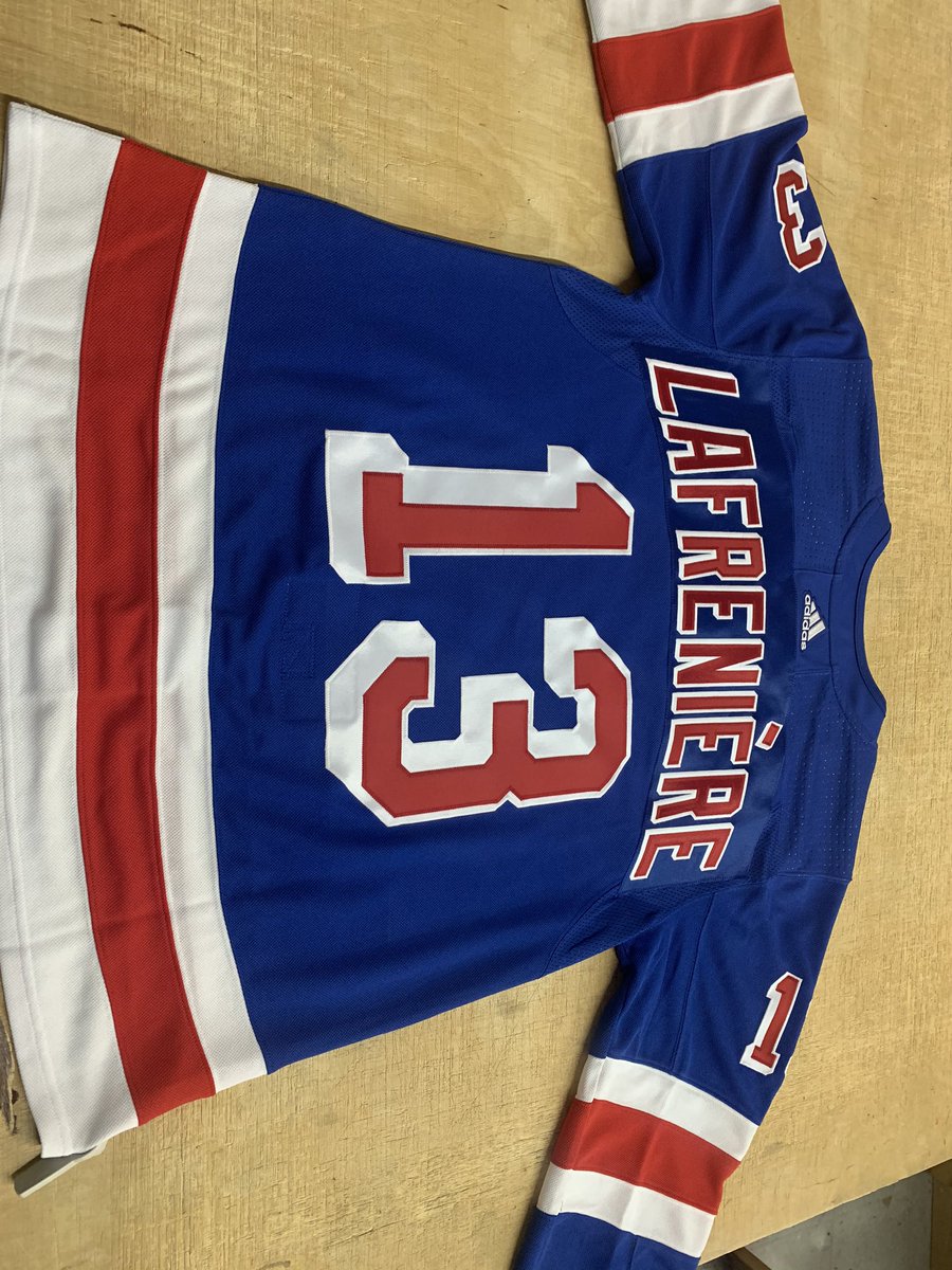SportsLettering's tweet image. Lafreniere looks good on a Rangers jersey!