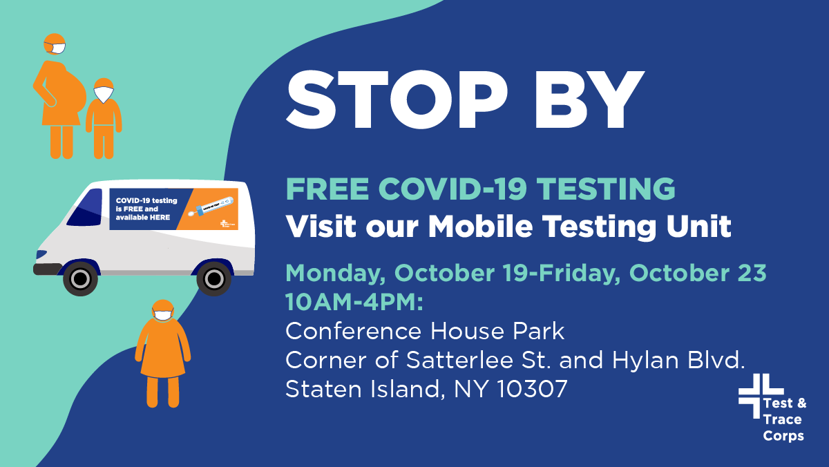 NYCMayorsOffice's tweet photo. A COVID-19 test is a #FREE way to keep #NYC healthy. Visit a mobile testing site this week or find other locations at: https://t.co/i10PBZdOd4 https://t.co/hWCBceMXVt