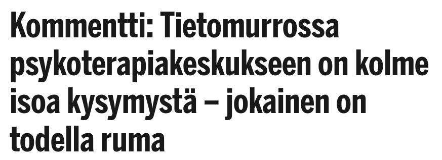 NomertaK's tweet photo. Niin se #digitalisaatio taas helpottaa elämää. Kun valtio haluaa #sote' #data'n myyntiin, se pakottaa sote-tuottajat käyttämään #BigData'#kusetus &amp; vuotojärjestelmiä. Kansalaisilla ei ole #oikeusturva'a, #tietoturva'a eikä #ihmisoikeudet'ksia. Hyvä @stm &amp; #eduskunta ! #politiikka https://t.co/Widy1WJqMv