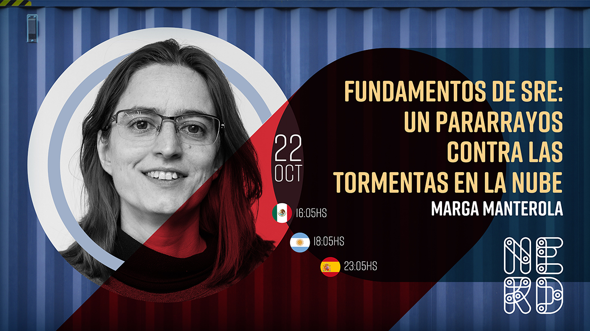 nerdearla's tweet photo. 📣📣📣Se viene en minutos en el #ContainerVerde la charla de @marga_manterola “Fundamentos de SRE: Un pararrayos contra las tormentas en la nube” ☁️Si querés saber cómo crear y mantener aplicaciones más confiables en la nube💪, ingresá a https://t.co/ZFj4LQ1HDB #SRE #nerdearla https://t.co/gwUsvy4jGp