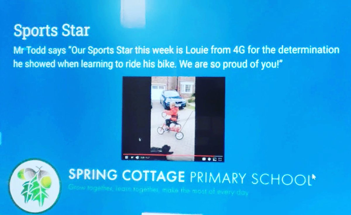 Look who won the Sports Star this week at school, for the determination he showed when learning to ride his bike. Incredibly proud 💙<a href="/SpringCottagePS/">Spring Cottage Primary School</a>