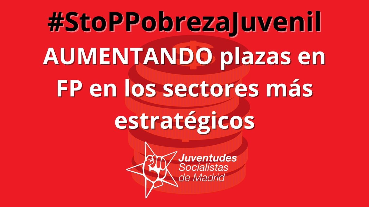 JSMadrid's tweet photo. También proponemos el aumento de plazas FP sobre todo en los sectores más estratégicos #StoPPobrezaJuvenil https://t.co/Ksls7pqBSw