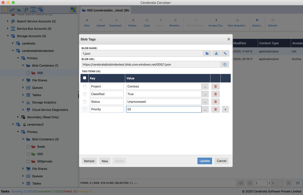 gmantri's tweet image. Coming soon to @cerebratasoft #Cerulean - Ability to manage #Azure #BlobStorage Tags! Check out more features at cerebrata.com.