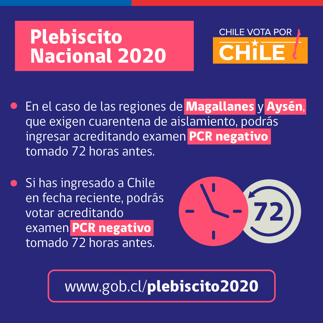 🗳 Si viajas a votar en este #Plebiscito2020 recuerda tener a mano tu consulta de datos Servel, cédula de identidad, pasaporte sanitario y lápiz azul. #CuidémonosEntreTodos. Este domingo #ChileVotaXChile!!
👉 Más información en gob.cl/plebiscito2020/