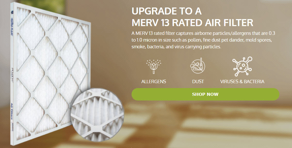 AirFiltersInc's tweet photo. Product Spotlight: MERV 13! These high capacity air filters capture allergens, dust and viruses/bacteria. The highest level of protection available for residential HVAC systems.

Shop now: https://t.co/fRTZ15wUUB #MERV13Filters #ResidentialAirFilters https://t.co/1MXDPXiXwg