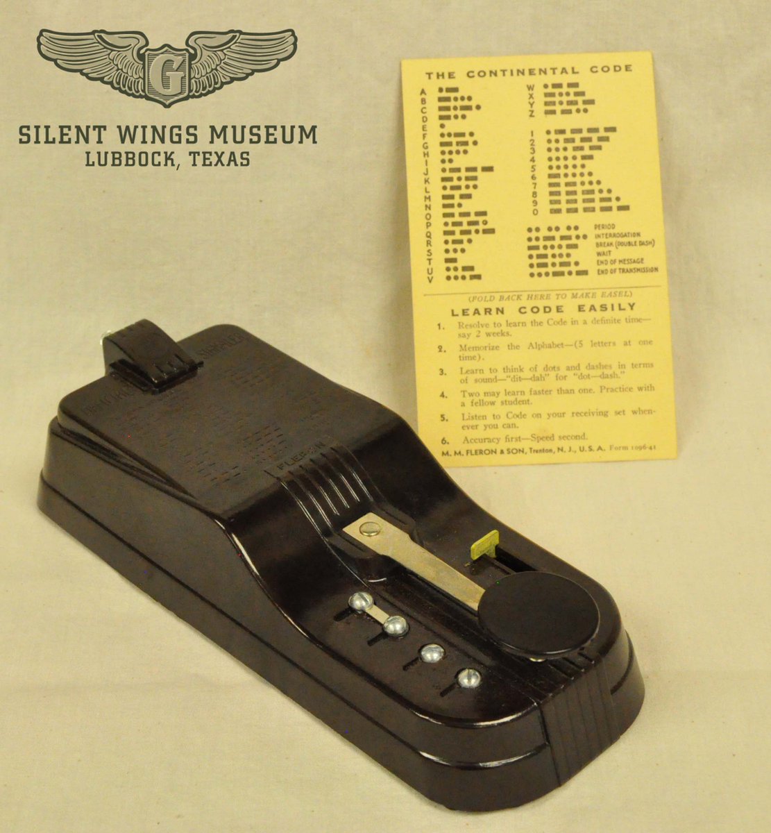 Flight Officer James Campbell used this practice signal device for Radio Codes during his ground school training. This device helped him perfect his Morse Code skills, needed to communicate effectively if verbal radio communication was not possible.