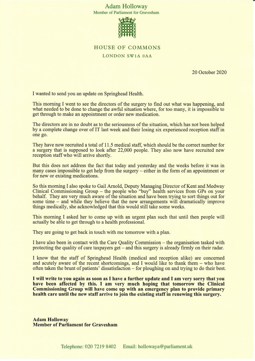 If you are having problems with Springhead Health, then have a look at my Facebook post and update below. facebook.com/holloway.adam/…
Further updates to follow shortly.