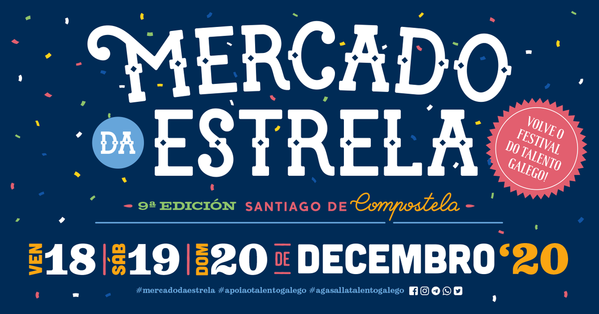 VOLVE O FESTIVAL DO TALENTO GALEGO! O venres 18, sábado 19 e domingo 20 de decembro volven a Compostela a creatividade, o talento, os brindes, os reencontros e as ilusións compartidas! Unha edición moi especial na que demostrarlle o teu apoio ás persoas creadoras de Galicia!