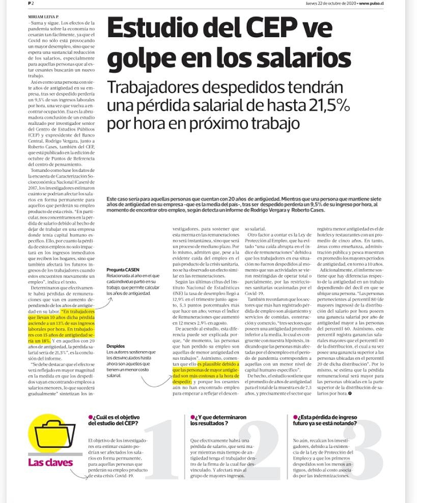 Según la encuesta CEP, el salario de los chilenos que tienen 20 años en el mercado laboral caerá 21,5% en los próximos trabajos. Esta importante disminución en sus ingresos aumentará el riesgo de no cumplir con el pago de sus deudas y entrar en Dicom.