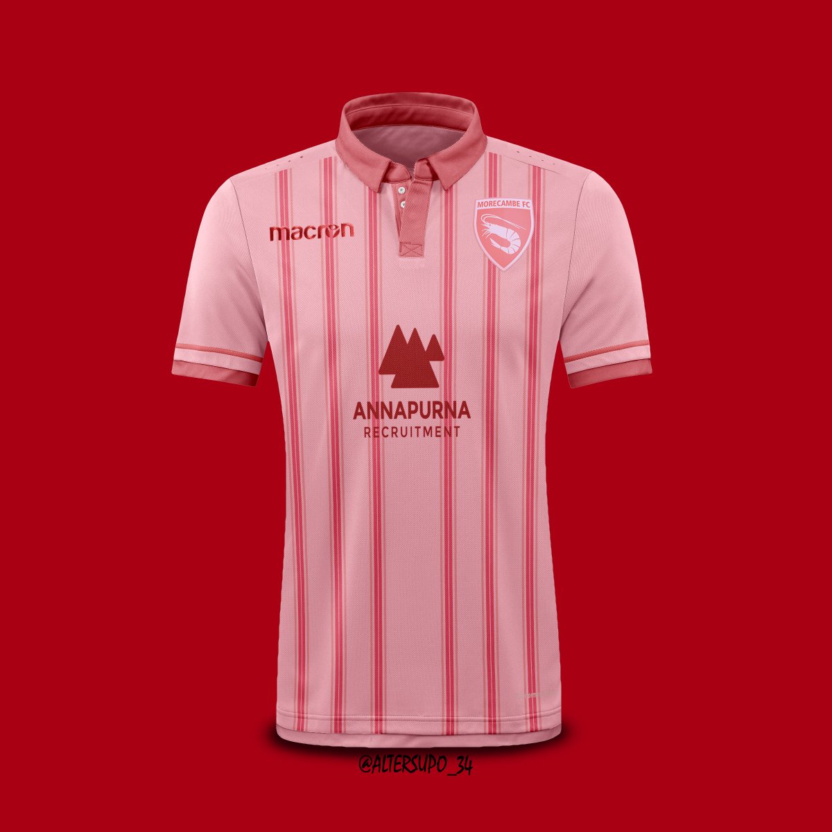 AlterSupo_34's tweet image. #RetoRede  
@RedeDesignPro

@ShrimpsOfficial 
 x 
@MacronSports 

- Camiseta en base, a las camisetas away del club a finos bastones.