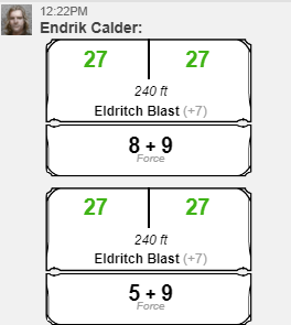 MDPhotographyRI's tweet photo. @ToddKenreck My favorite natural 20 wasn't even mine. Playing on Roll20, my friend rolled 2 Eldritch Blast bolts with disadvantage. And rolled 4 natural 20s in a row. Unfuckingreal, we all collectively lost our shit lol https://t.co/HJebySplRY