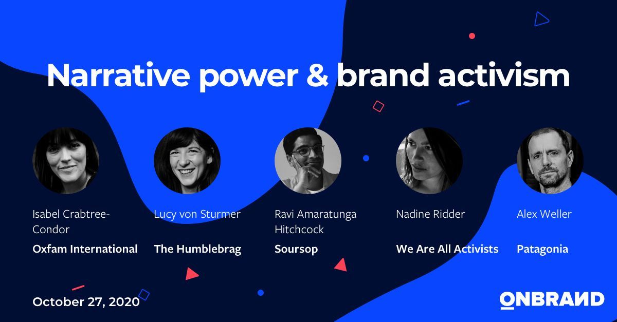Tuesday 27 CET join us for a super panel that will explore #NarrativePower, #BrandActivism + #CreativeCollaboration brought together by the wonderful @vonStrum. A short and sweet session (45mins) plus you get to hear from these awesome people...onbrand.me ✨⚡🔥