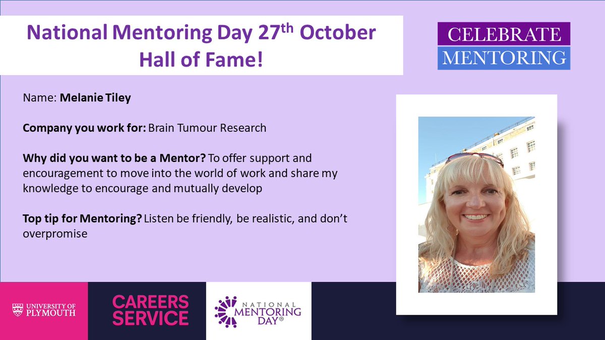 Mel Tiley (@melanietiley) on Twitter photo Delighted to be supporting <a href="/PlymUni/">University of Plymouth</a> as a mentor on #InternationalMentoringDay I look a little squashed... Delighted to be supporting <a href="/PlymUni/">University of Plymouth</a> as a mentor on #InternationalMentoringDay I look a little squashed...