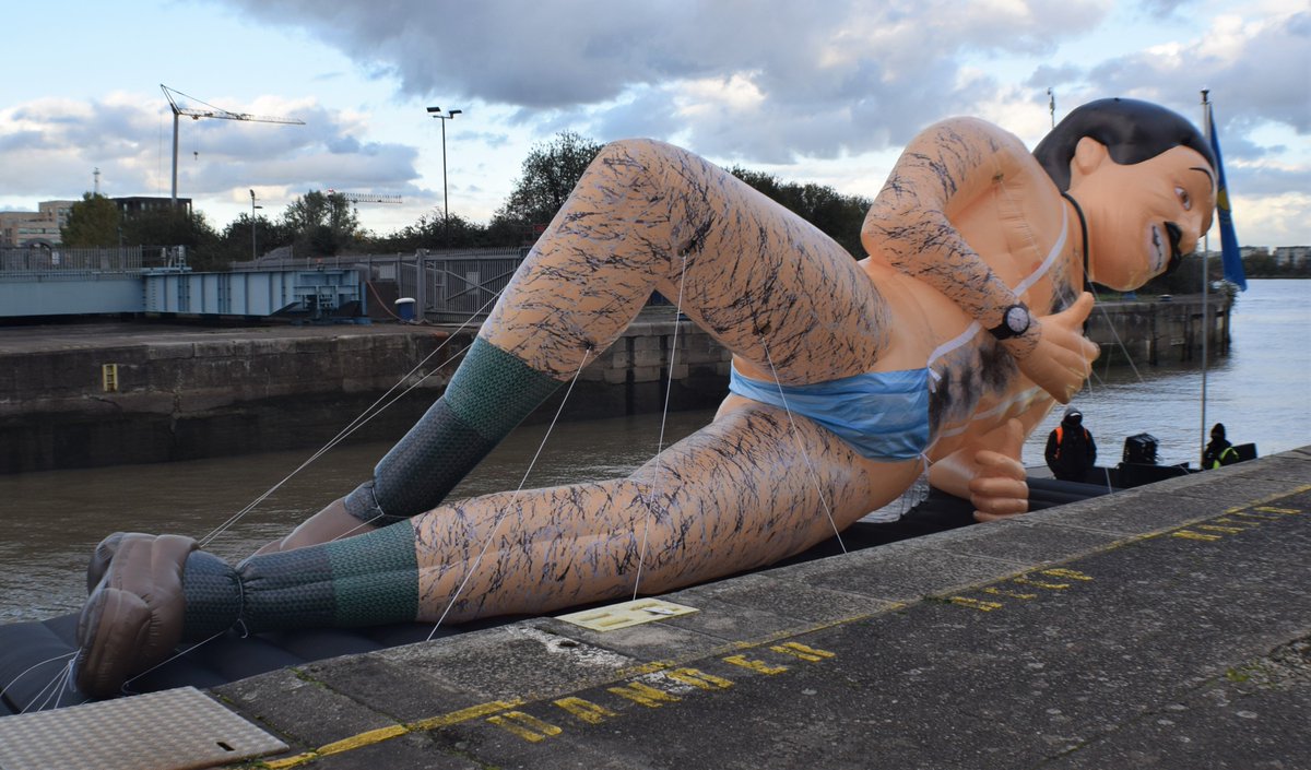 AJBC_1's tweet photo. #KGVLock acting as a staging point for the @PrimeVideo PR launch for #Borat2 with @ChrisLivett & @_inflatables_ providing the support components (1/3)
#Borat #RoyalDocks #PR #events
@DocksMgmt @BoratSagdiyev
#dlr_blog https://t.co/IuO9cTmOnM
