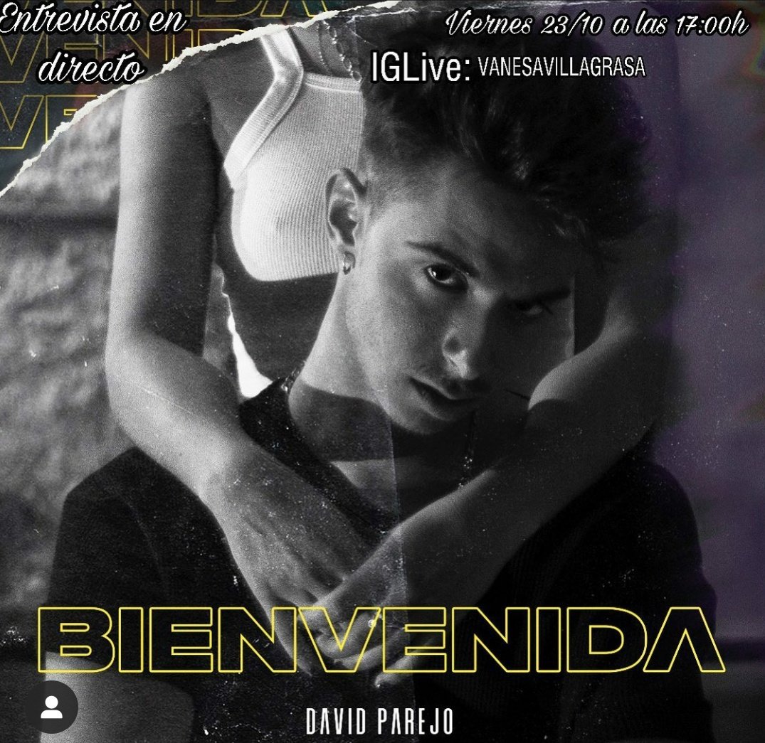 davidparejocat1's tweet photo. Mañana viernes 23. Tenemos una entrevista a @DavidParejoSing 

¿Cómo puedes verla? 👀

🕓- A las 17:00h ( Esp)
📍- Instagram Live junto a @vanesa_vipe. 

Cuenta de Instagram: VanesaVillagrasa.

¡No faltes! 📝 https://t.co/aZYODTHR0e