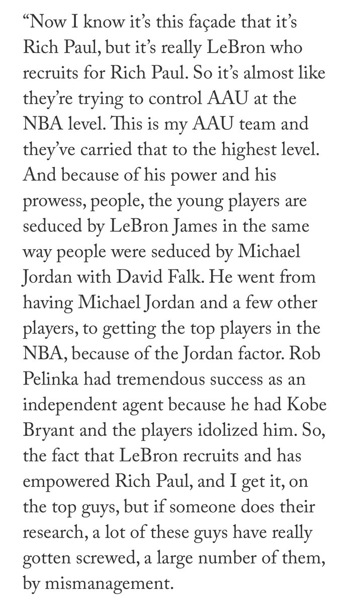 The agent accuses Rich Paul and LeBron of mismanagement and screwing other players with bad contracts. Of course, no player has ever accused Rich or LeBron of such nonsense. Nor has the NBA or NBPA.