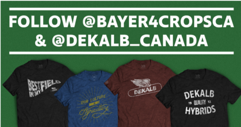 The clock is ticking on your chance to get one of these new #DEKALB t-shirts. To be the coolest farmer in the field and get one of these shirts, follow <a href="/Bayer4CropsCA/">Crop Science Canada</a>, <a href="/DEKALB_Canada/">DEKALB Canada</a> + tag another farmer before Friday, Oct. 23rd. Limited supply of shirts available. #SwAgriculture
