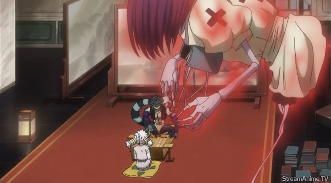 I find it intriguing that of the four, only gon had someone that was able to restore him and saved him out of LOVE.yes, meruem had pitou to repair his arm, but that was less out of love and more out of servitude and fear.I think the nen color choices are really telling.