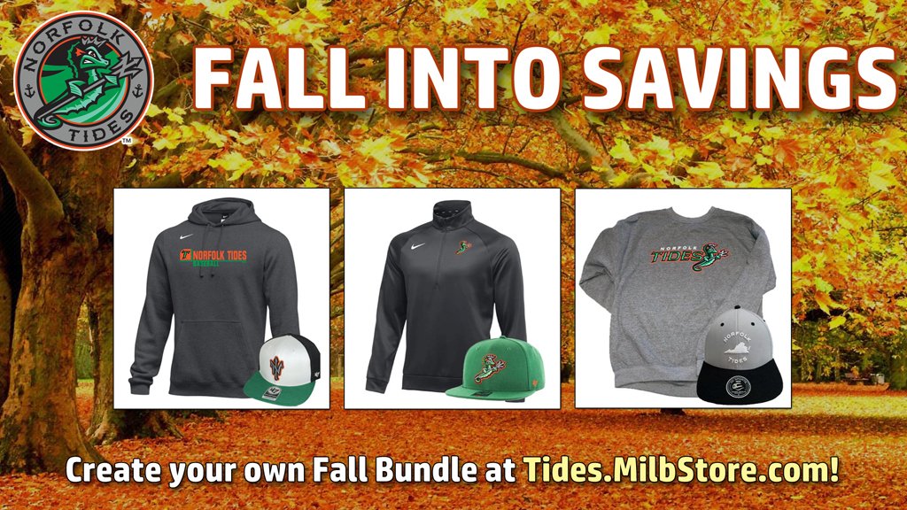 NorfolkTides's tweet photo. It’s feeling like fall out, so now is a perfect time to take advantage of our Fall Bundle in our online store. 🍁🍂⚾️

https://t.co/r0fFZeI0cJ https://t.co/s5tGSkyDgI