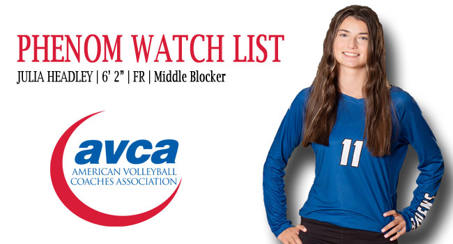 ONWVolleyball's tweet photo. Congratulations to @headley_julia  for being named to the @AVCAPhenom watch list.

#HardWorkWorks #SuccessWithHonor 
🏐💙🏐💙 https://t.co/lApoZahd5K