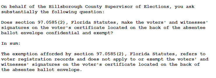 Here's the law:  http://www.leg.state.fl.us/statutes/index.cfm?App_mode=Display_Statute&URL=0000-0099/0097/0097.htmlHere is one of the AG opinions:  http://www.myfloridalegal.com/ago.nsf/printview/2FB794E1CFD5FEE8852569F2006226C0