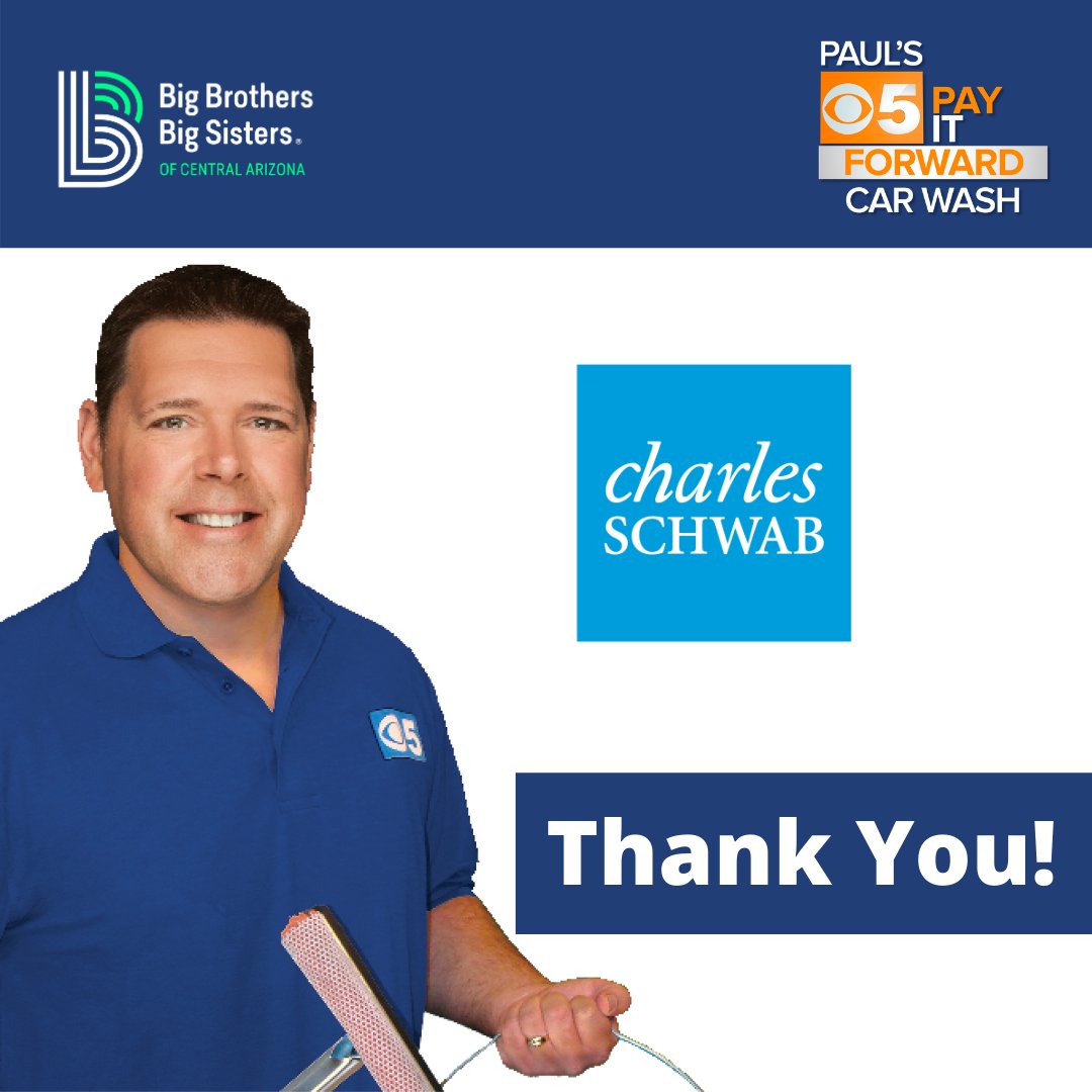 bbbsaz's tweet photo. Thank you @CharlesSchwab for supporting Paul's Car Wash! #bbbsaz #paulscarwash2020 #arizonasfamily https://t.co/mRy2dQ0Zl5