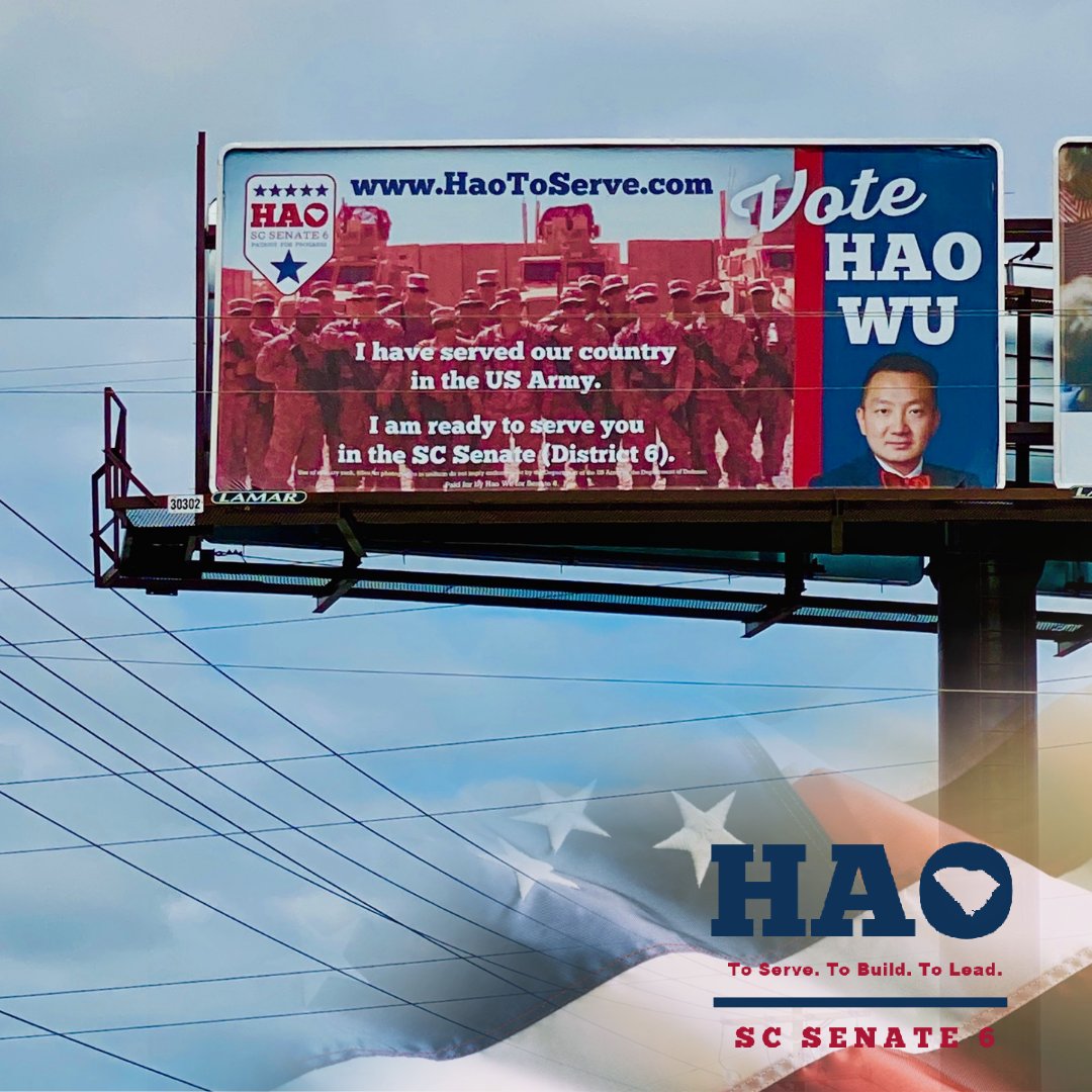 HaoWuSC's tweet photo. If you drive down White Horse Road, you may see a familiar name and face. I am ready to advocate for ALL of you when elected to represent you in the Statehouse. https://t.co/2ytKE9ZYYs