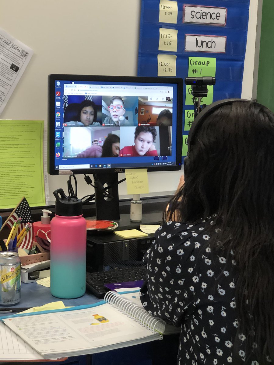 MrsDanoMSD's tweet photo. EDLC fifth grade teacher reviewing physical changes. Students thinking about crumbled post its and smashed cans. They think of orange juice in liquid vs solid form. https://t.co/OkhSuCVSRd