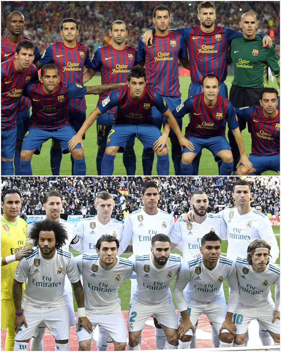 LaLigaEN's tweet image. 🔁 2011 @FCBarcelona 
💜 2017 @realmadriden 

Who would win an #ElClasico between these two? 🌟