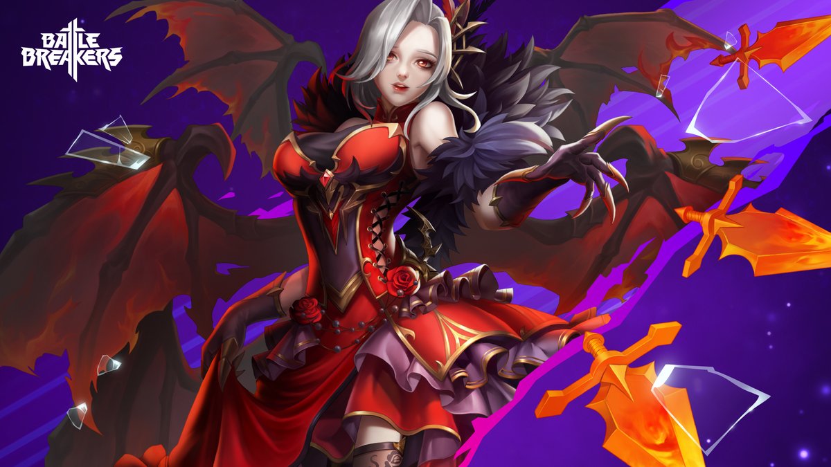 Pick up the Stranger Beasts Battle Pass and immediately receive this queen of the night! Celeste Blood Moon is a graceful and elegant noble, armed to the... teeth with hidden daggers that make her a formidable opponent 😉