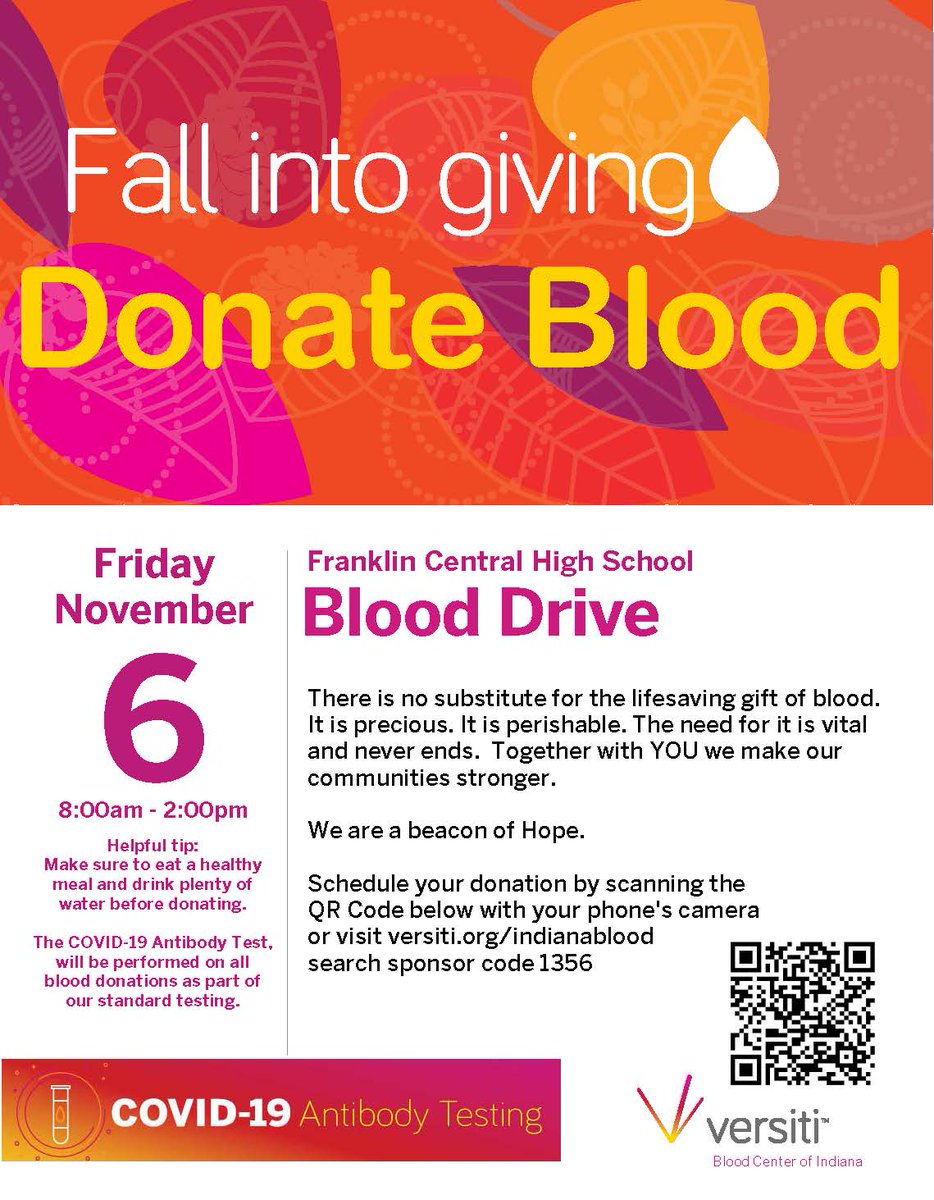FlashesNHS's tweet photo. 38% of people are eligible, but only 5% actually donate blood.  With the COVID crisis, blood donations are needed now more than ever.  Help support those in need by participating in the FCHS Blood Drive Friday Nov 6 - community and students invited! @FCHSPrincipal @FTCSC https://t.co/tdFv2hCZgj