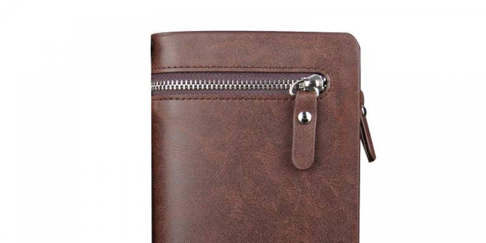 #seavacation Leather Wallet with Zippers for Men