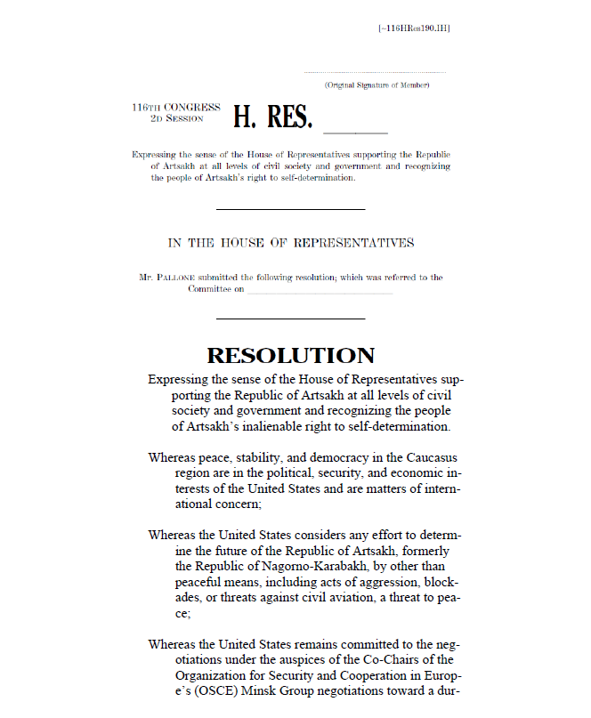 I'm leading my House colleagues in introducing a resolution supporting the Republic of  #Artsakh, recognizing its right to self-determination, and condemning Azerbaijan and Turkey for aggression.