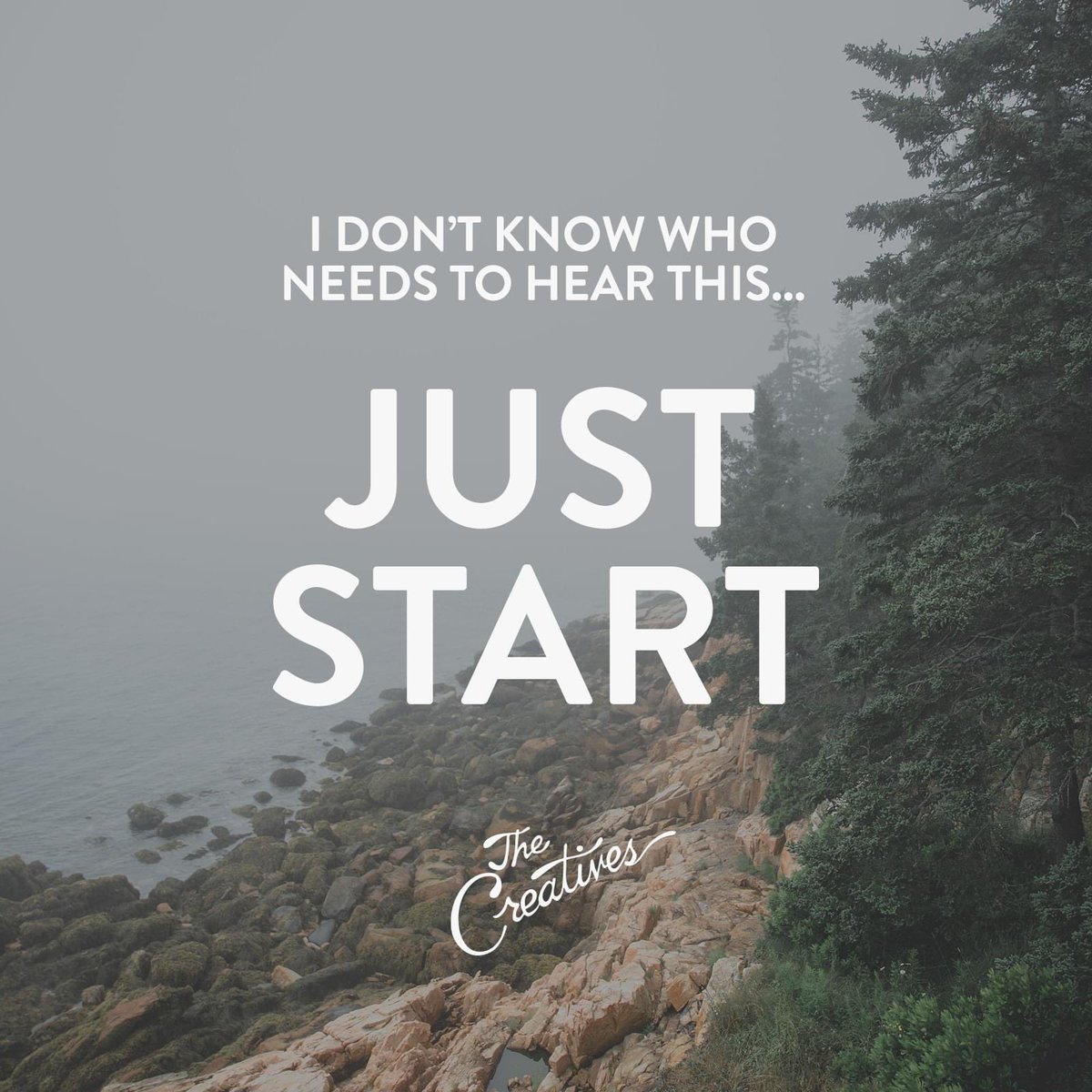 I don’t know who needs to hear this... just start. #creativity #motivation https://t.co/ncSAgO0rlq