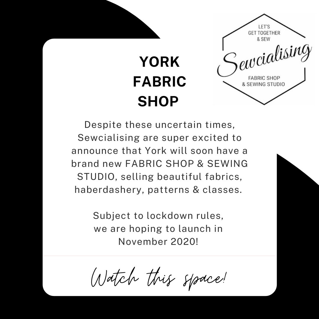 Sewcialising's tweet photo. Some exciting news for York!!
#independentshop #yorkshop #yorkfabricshop #ukfabricshop #fabricshop #york Photos and info will follow very soon! The website will also launch in the coming weeks! #exciting #beautifulfabrics https://t.co/FPgZXluVTe
