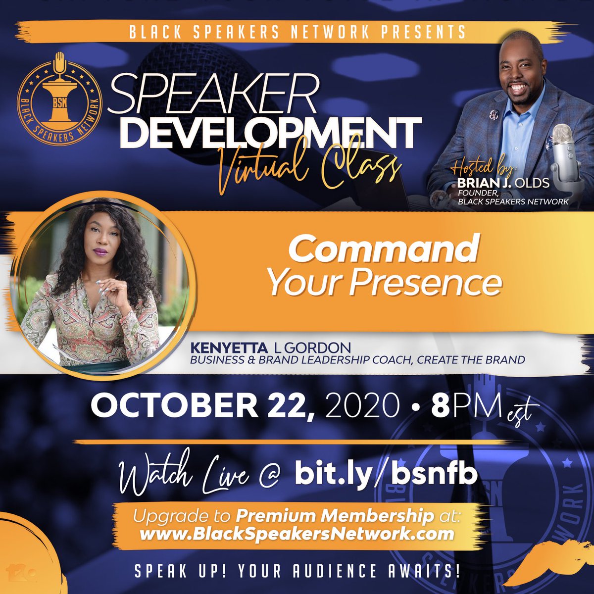 kenyettalgordon's tweet photo. Join me tonight on Black Speakers Network. I'll be the featured guest speaker for their monthly Speaker Development Class. 

Watch live at 
https://t.co/zjH8SflqO5

#speakers #Training https://t.co/wosQK3Kk5Z