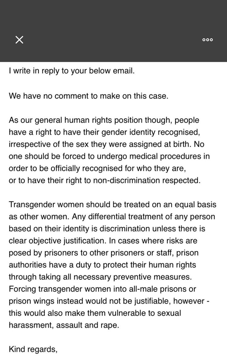 This letter outlines their policy in stark terms: