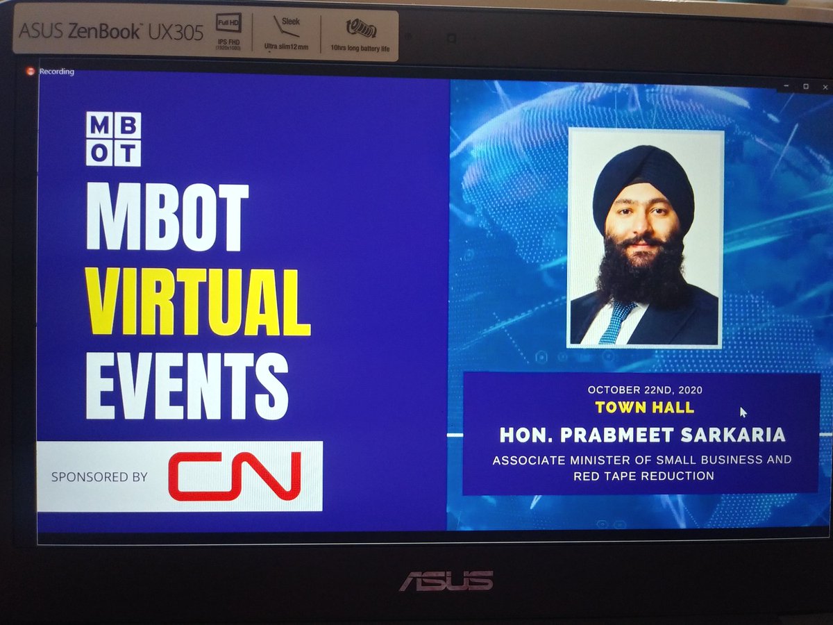 BradWButt's tweet image. On this #SmallBusinessWeek2020 great to have Minister @PrabSarkaria participate in an @MBOTOntario Town Hall today. #SmallBiz #onpoli #MississaugaMade
