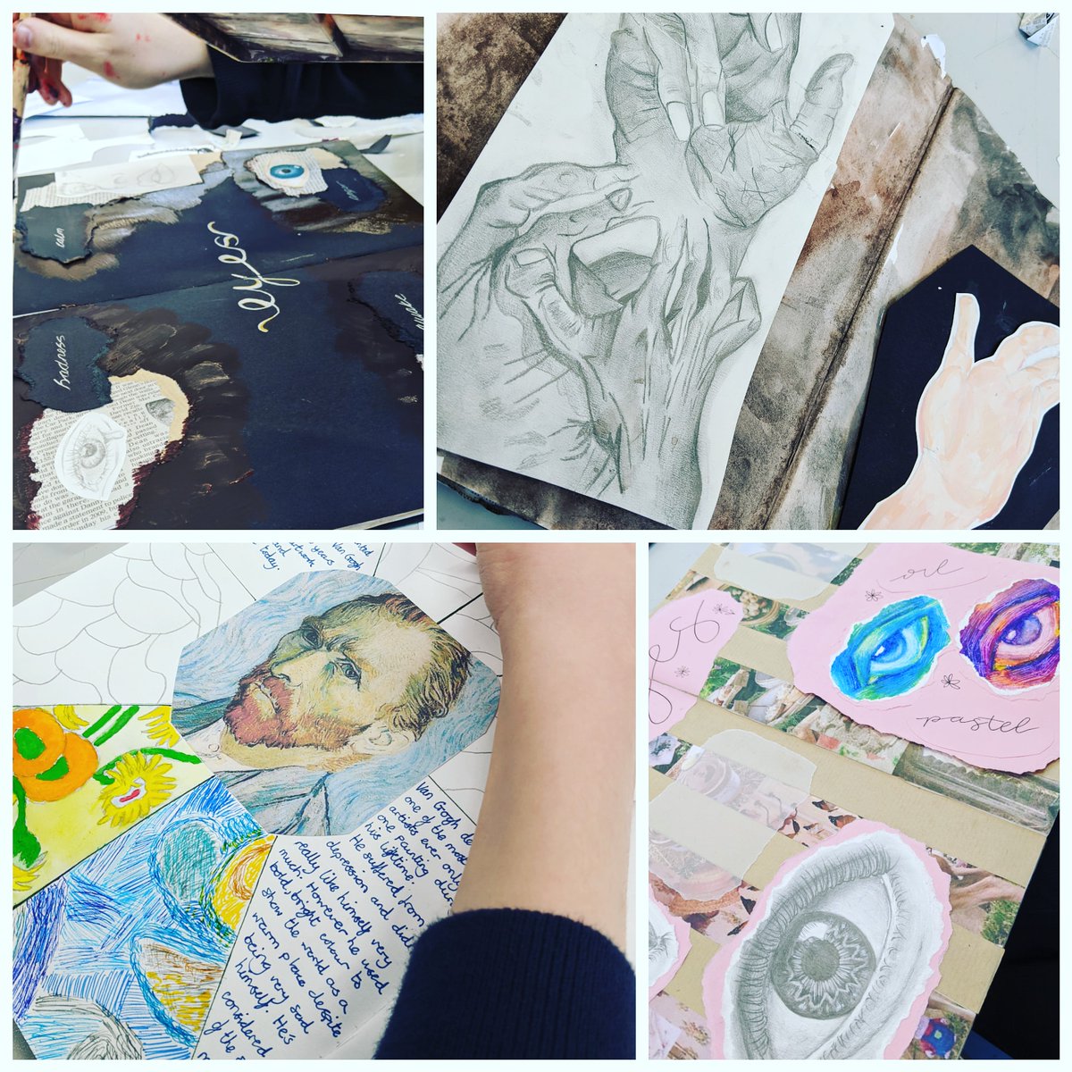 UHHSarts's tweet photo. Fantastic progress and devlopment made by the Year 11's during their mock Art exam today towards their coursework. π¨
#gcseart #art #UHHS #vangogh #landscape #humanfigure #hands #eyes https://t.co/Kx3YqWkaEP