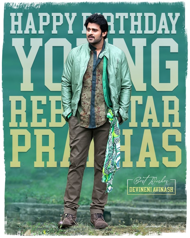DevineniAvi's tweet photo. Happy Birthday Rebel Star @PrabhasRaju. You are an inspiration to every cinema lover. We admire you for your grace,personality,poise and hard work. I wish you a long,healthy and a blessed life ahead.@UVKrishnamRaju
#HappyBirthdayPrabhas #RebelStar #RadheShyam #BeatsOfRadheShyam https://t.co/NZs1UbV2Nu