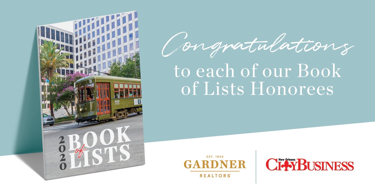We'd like to take a moment to give a great big 
🎉 CONGRATULATIONS 🎉 to each one of our amazing Realtors who was recognized in the New Orleans CityBusiness 2020 Book of Lists. Check out the full list on @yourdreamourteam on Instagram.