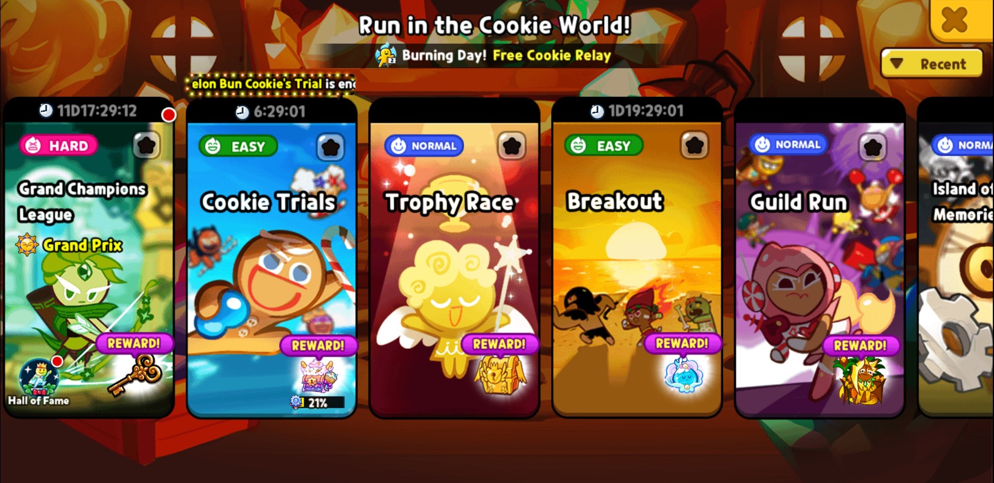 Cookie Run Menu