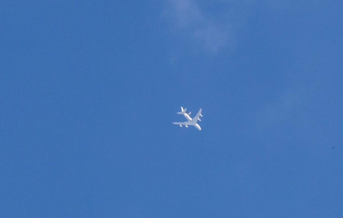 NOVA50, an E-3TF, doing laps overhead earlier today to meet tanker for refueling. He passed his tail number and other comms on 348.900AM.  #milair #potn