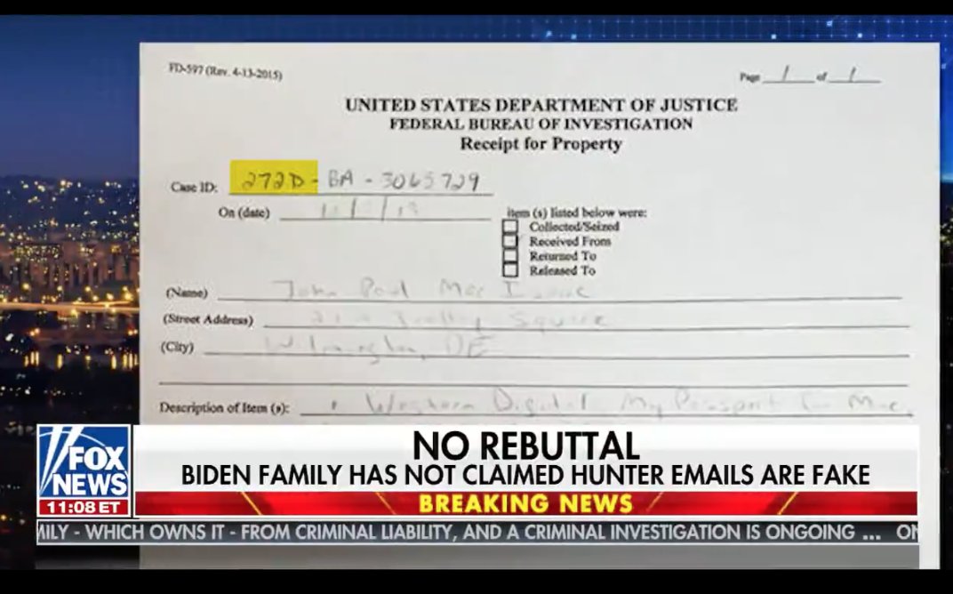 michele_grandma's tweet photo. @RJGeezer @JoeBiden Hunter was in Delaware. He took his laptop to the repair shop.
FBI already has already made a report:
#272D-BA-3065729
>272
Money Laundering
>D
International
>BA
Baltimore Field Office. https://t.co/7lCKNvTNU3 https://t.co/tpc9ySEaUY