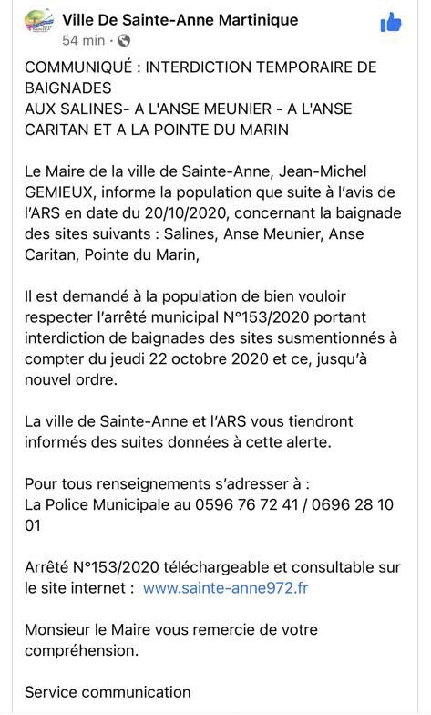 bienglace's tweet photo. Il est désormais interdit de se baigner aux Salines et à la Pointe Marin ! #Martinique https://t.co/ukJ89ws79A