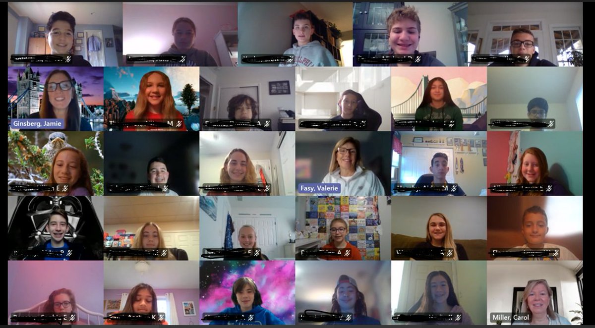 MrsGins's tweet photo. We had our first virtual NJHS meeting yesterday!  What a wonderful way to start my day... so many smiling faces of amazing kids! Can't wait for induction on Monday!  Congrats! @vfasy @cbrmiller @JKircher007 @kvewerth1 https://t.co/rtRG1pQcRu