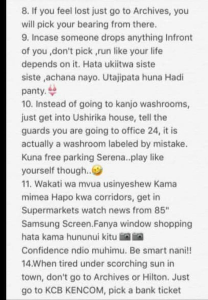 Michael_Ronny_'s tweet photo. Tips of How To Survive in Nairobi😂 https://t.co/Z3oArXk8yC