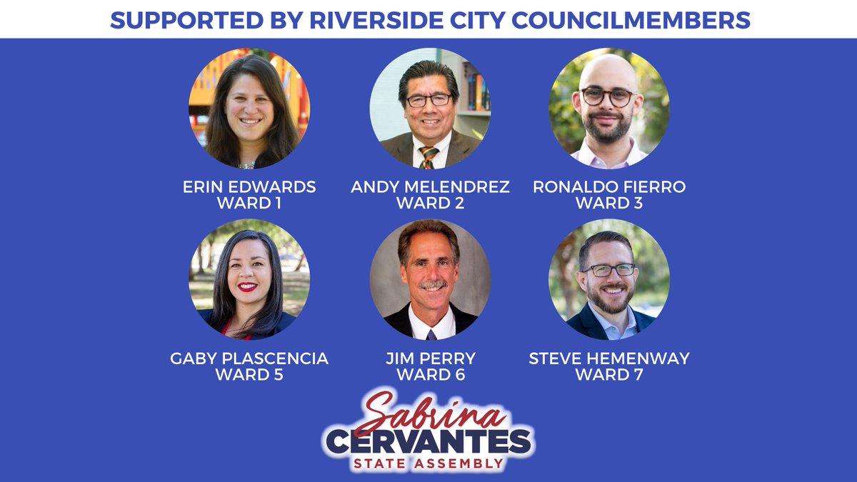 Cervantes4CA's tweet photo. I'm honored to have the endorsement of six members of the Riverside City Council! These city councilmembers reflect the diverse, dynamic, &amp; rapidly growing City of Riverside. I look forward to working with them on #GettingThingsDone to move Riverside forward. #AD60 https://t.co/k1SgNdkoYe